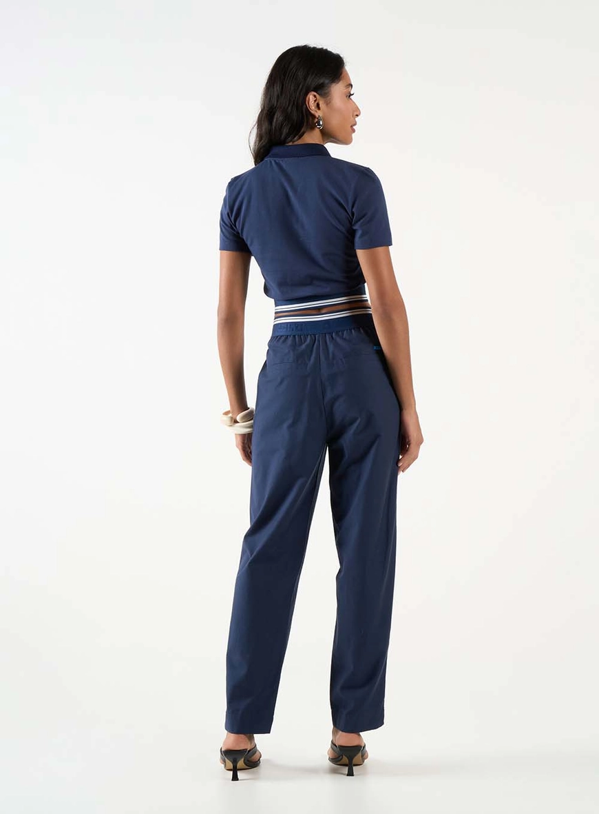 Polo Comfort Malha Com Elástico Azul 5