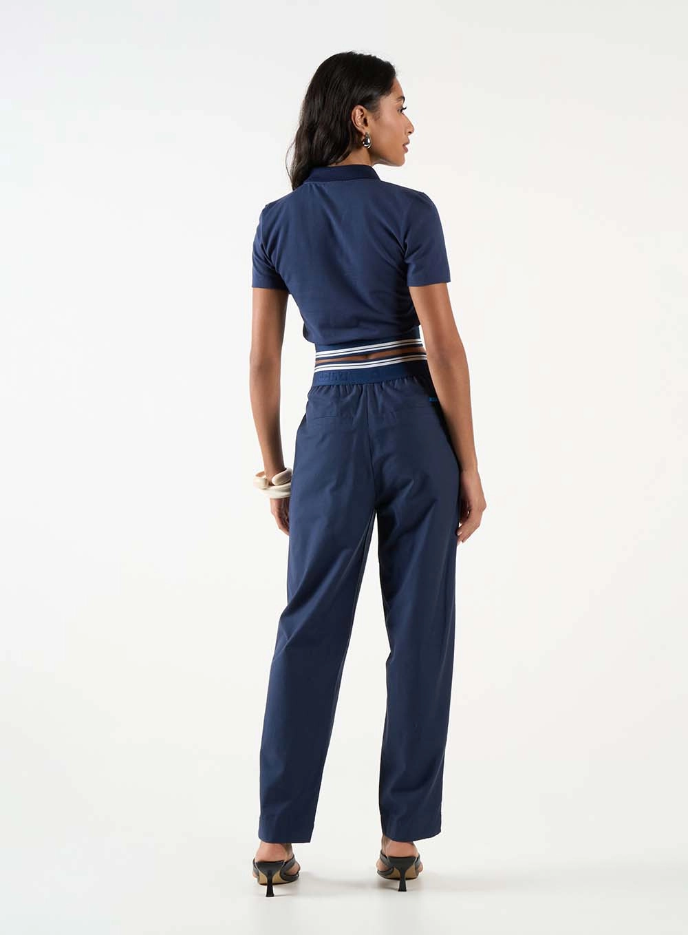 Polo Comfort Malha Com Elástico Azul 5
