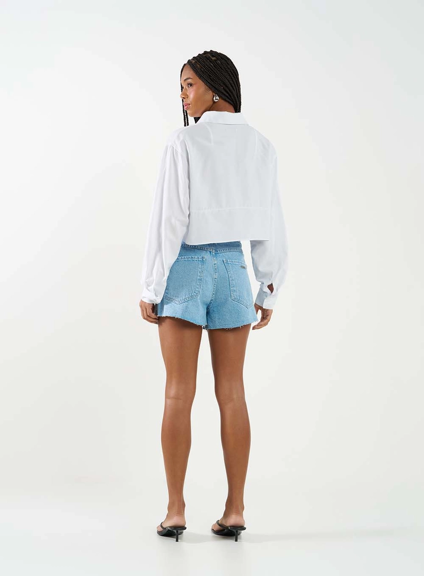 Camisa Feminina Comfort Encurtada Branco 4