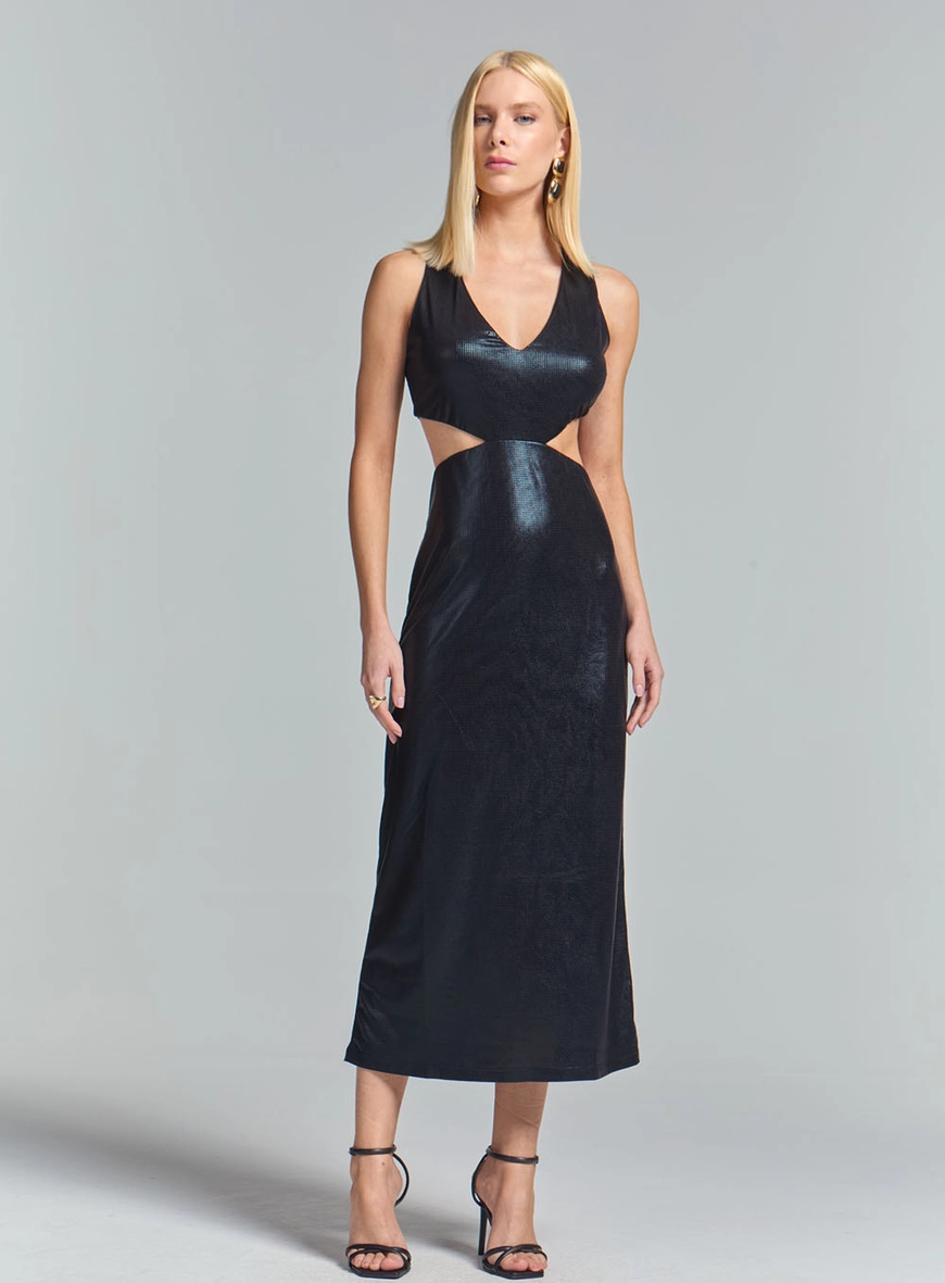 Vestido Com Brilho Preto 1