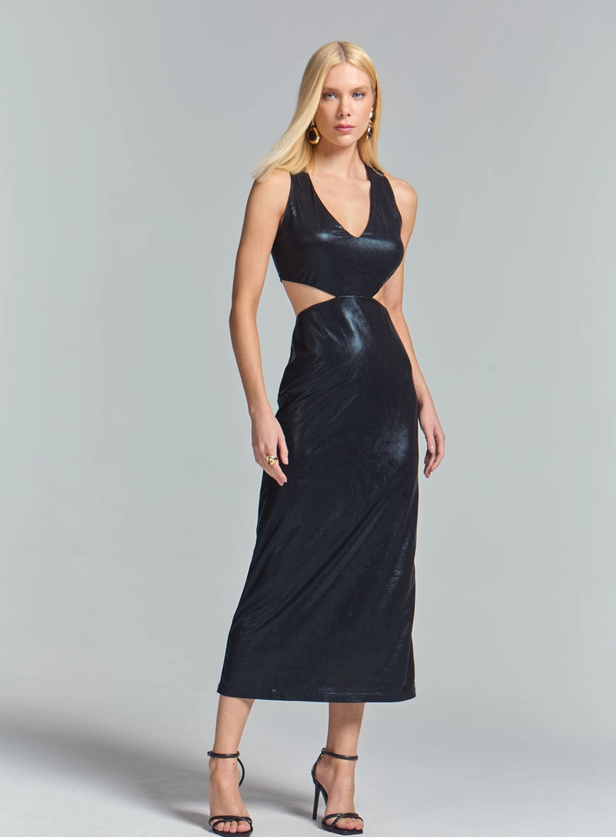Vestido Com Brilho Preto 2