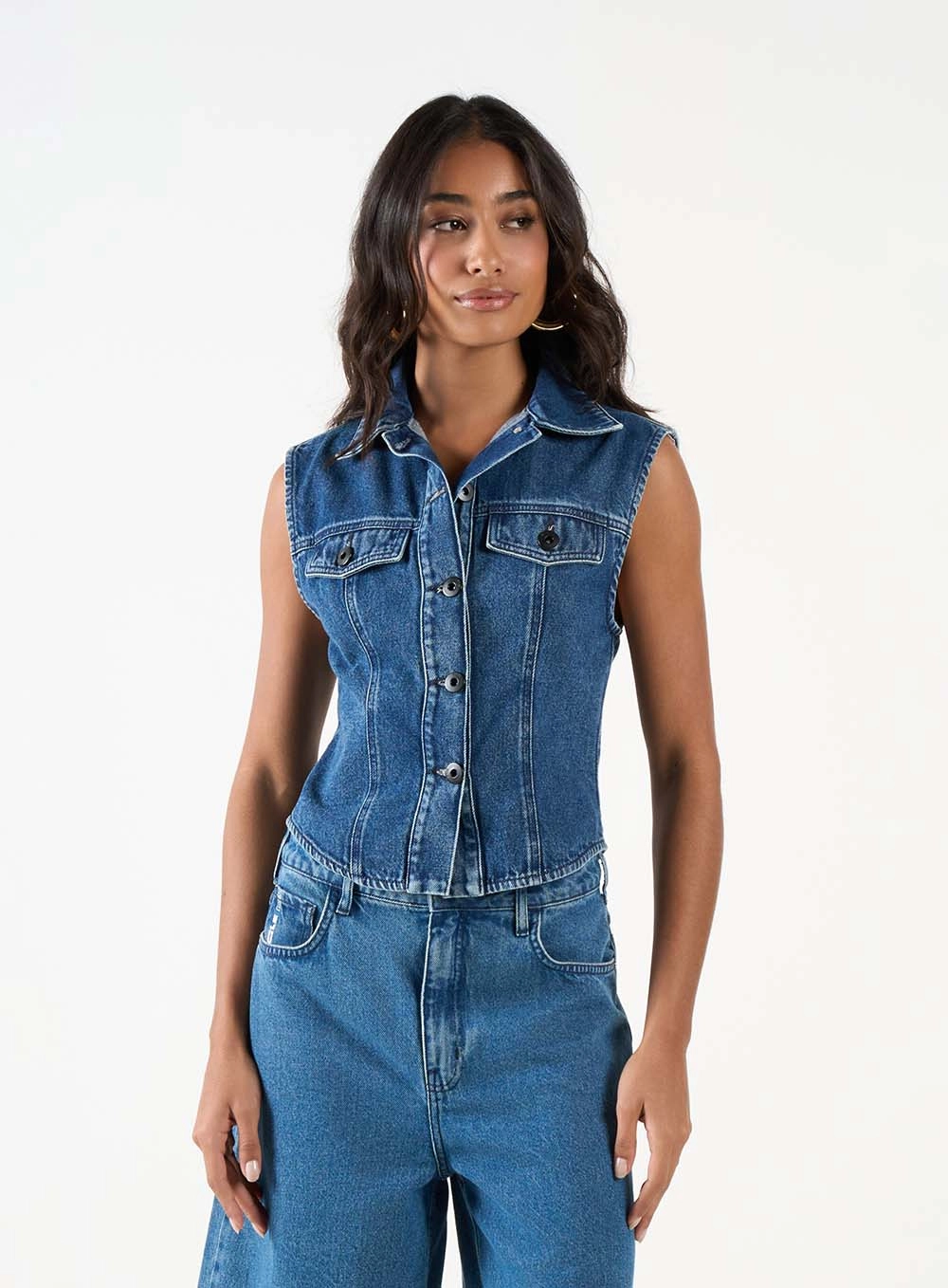 Camisa Jeans Fechamento Em Botão Índigo 1