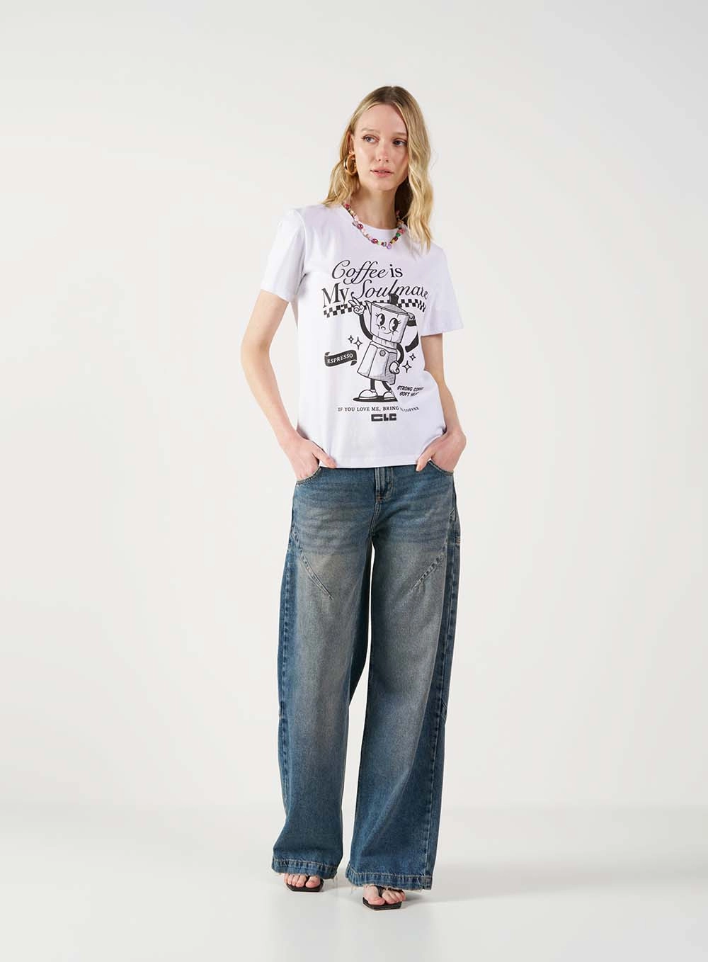 Camiseta Feminina Estampada Branco 2