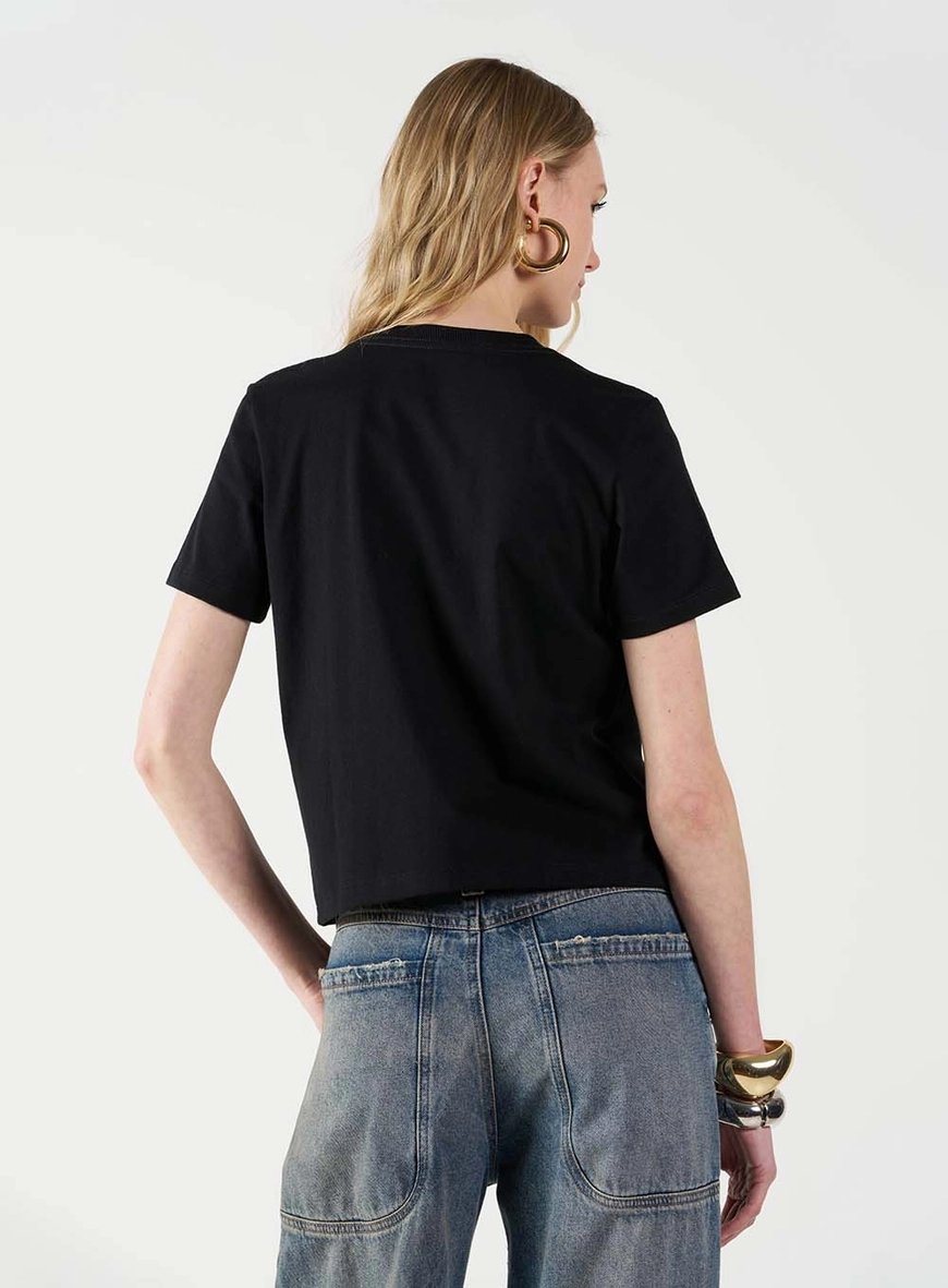 Camiseta Feminina Básica Com Estampa Preto 3