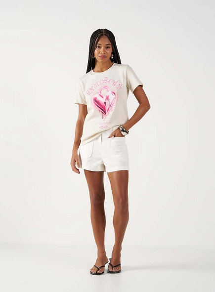Camiseta Feminina Estampada Básica Regular