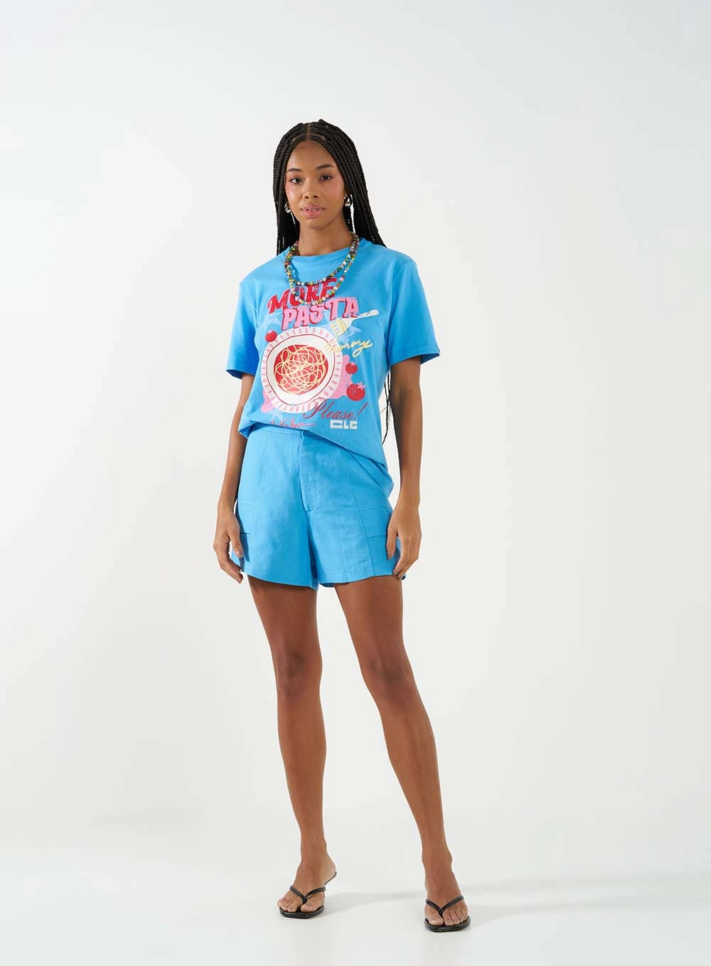 Camiseta Boy Básica Estampada Azul 2