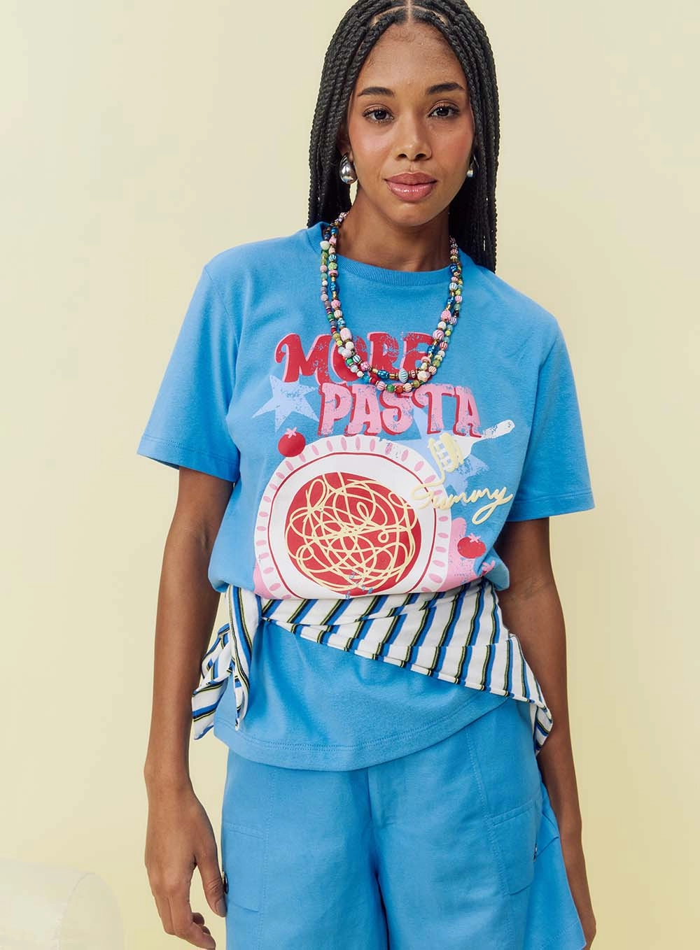 Camiseta Boy Básica Estampada Azul 5