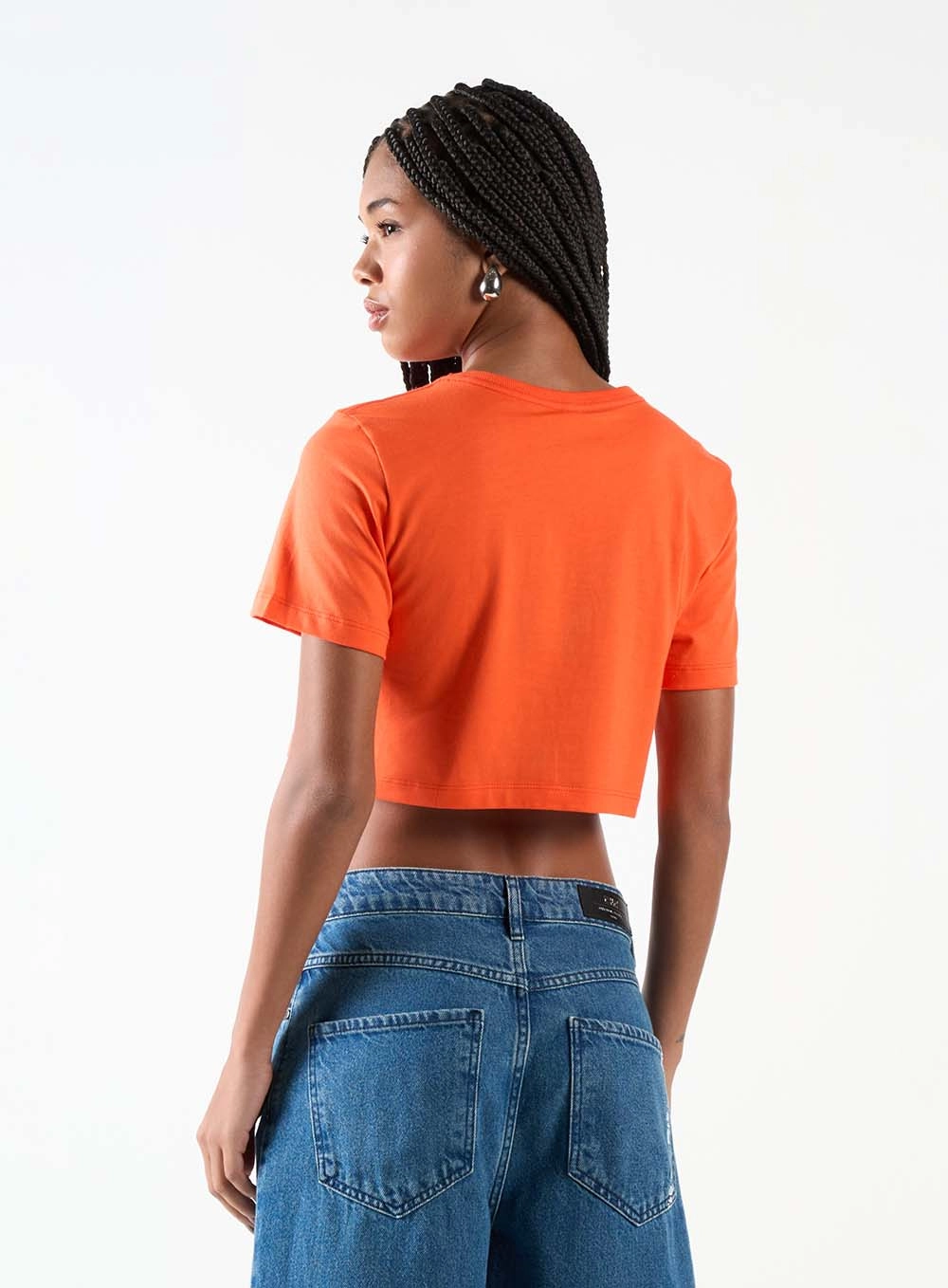 Camiseta Estampada E Bordada Laranja 3