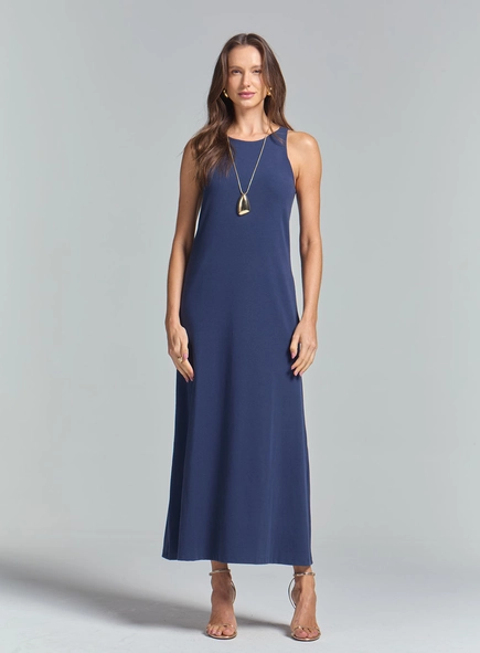 Vestido Evasê Básico De Alça