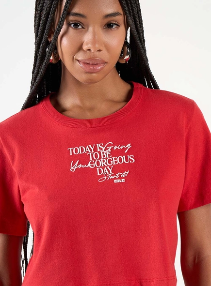 Camiseta Feminina Curta Com Estampa