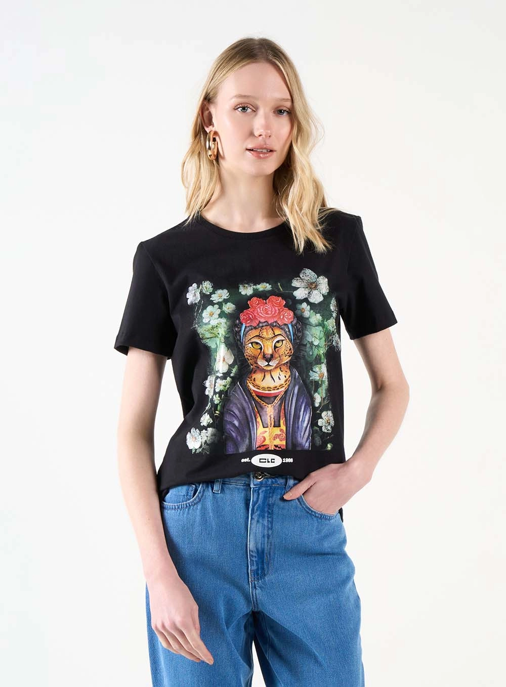 Camiseta Feminina Estampada Preto 1