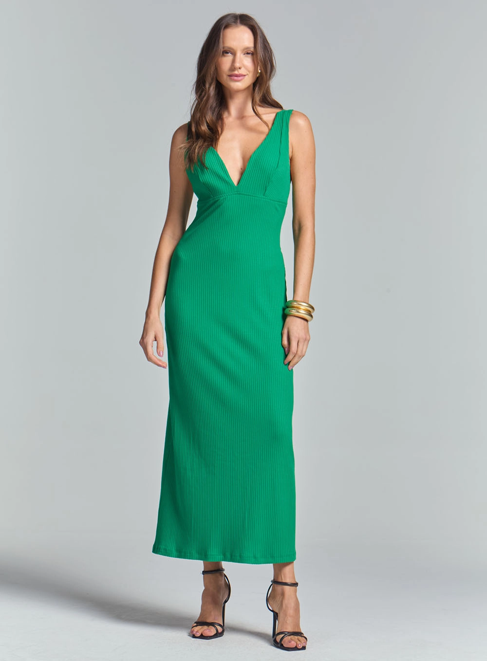 Vestido Canelado Verde Vanity 1