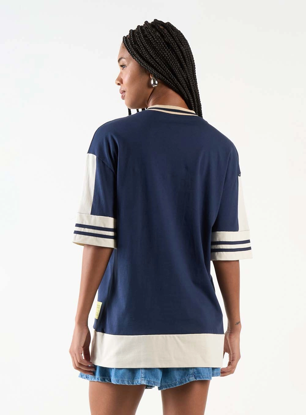 Camiseta Overzised Estampada Azul 3