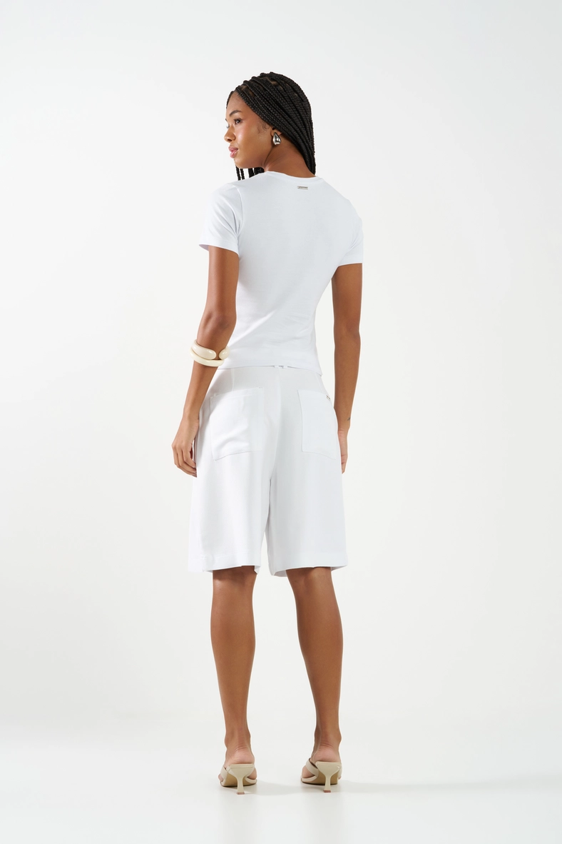 Camiseta Baby Look Com Aplicação Branco 4