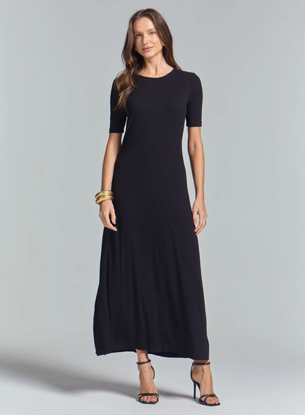 Vestido Longo Comfort Canelado