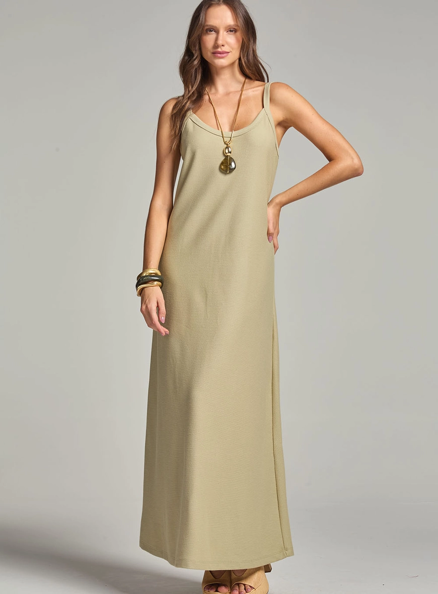 Vestido Longo Evasê Verde 4