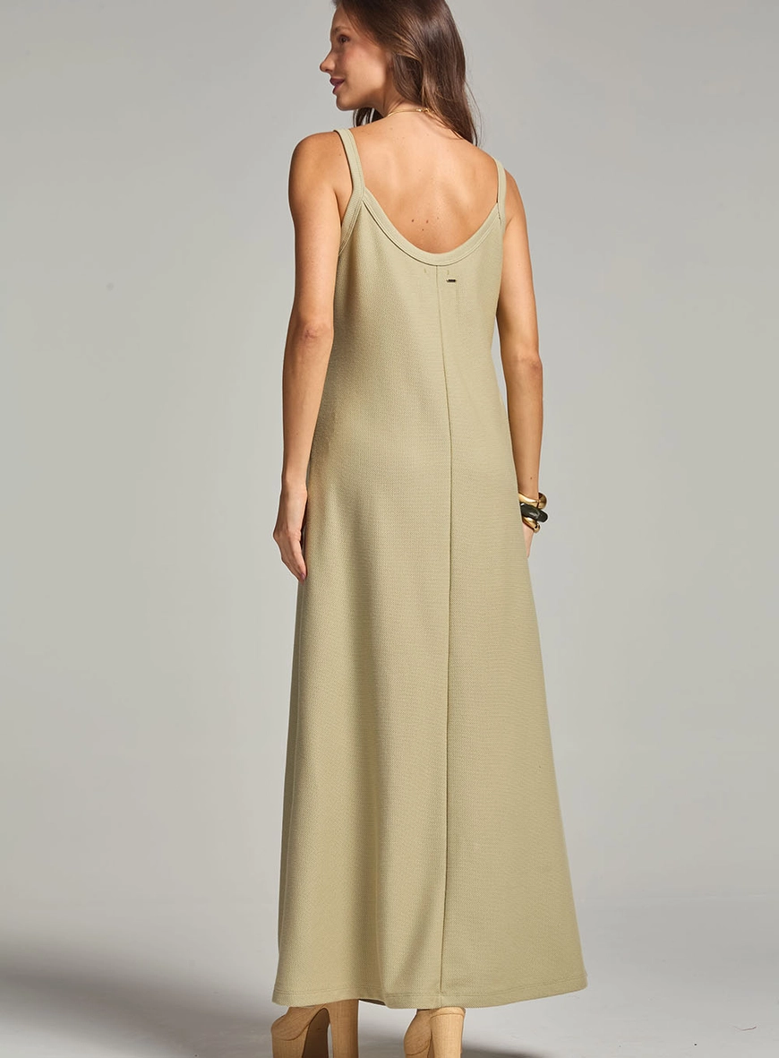 Vestido Longo Evasê Verde 3