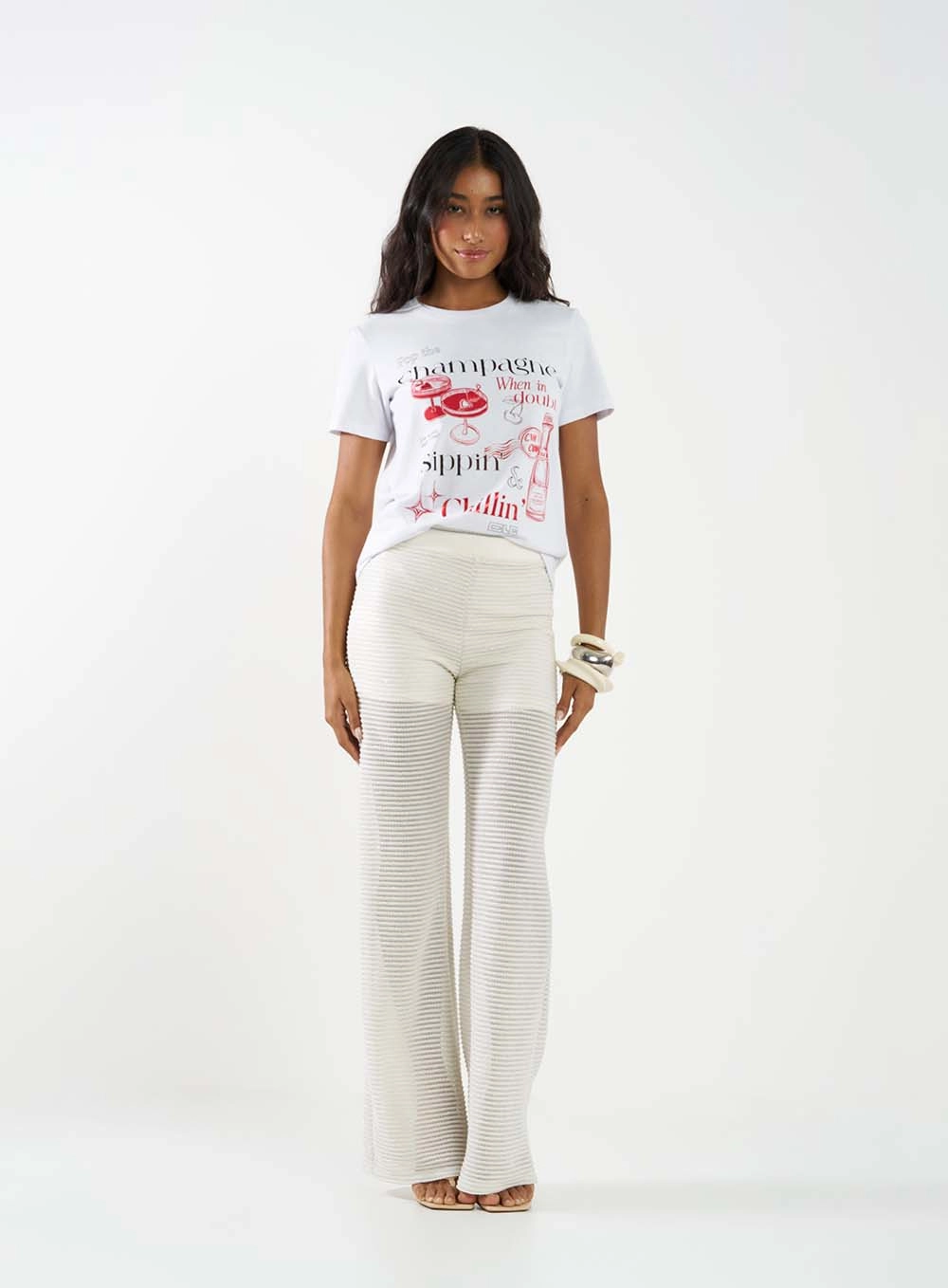 Camiseta Básica Regular Estampada Branco 4