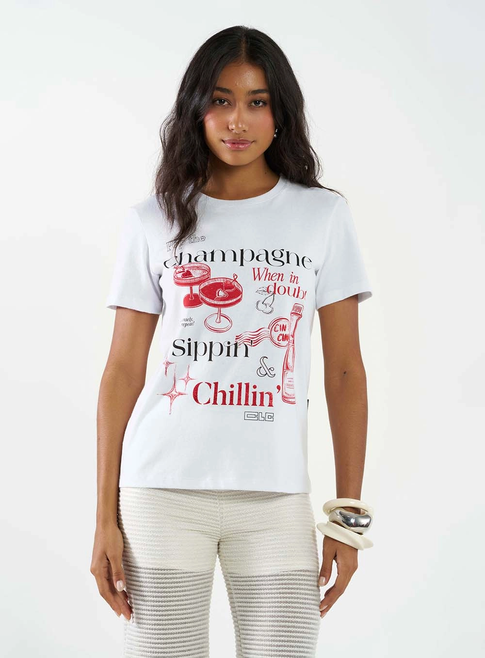 Camiseta Básica Regular Estampada Branco 1