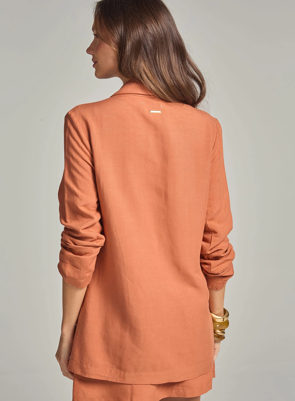 Blazer Alfaiataria Básico Marrom 4