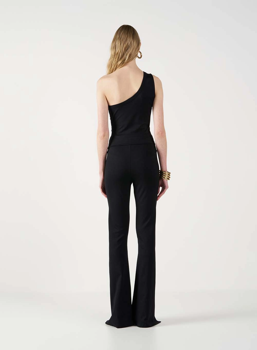 Blusa One Shoulder Com Franzido Preto 4
