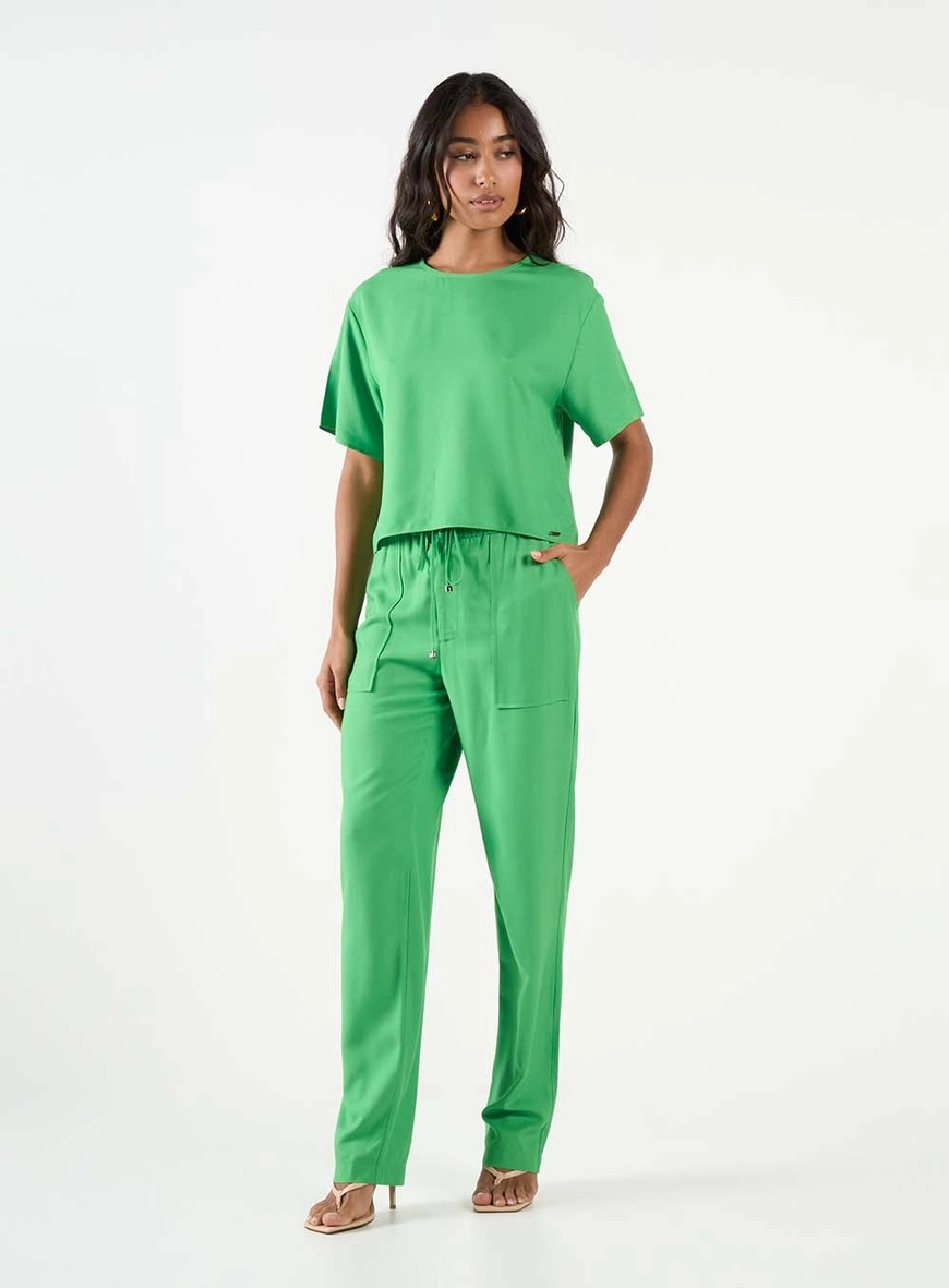 Blusa Boy Básica E Mangas Fluidas Verde 2