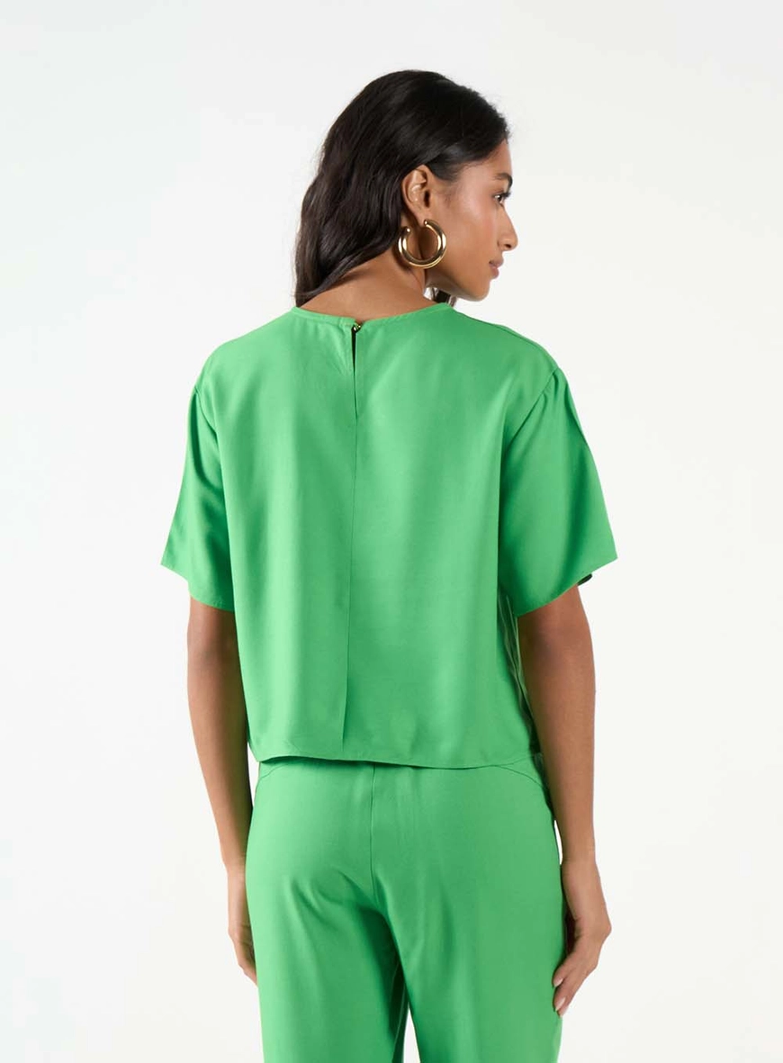 Blusa Boy Básica E Mangas Fluidas Verde 3