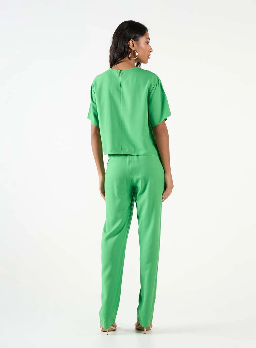 Blusa Boy Básica E Mangas Fluidas Verde 4