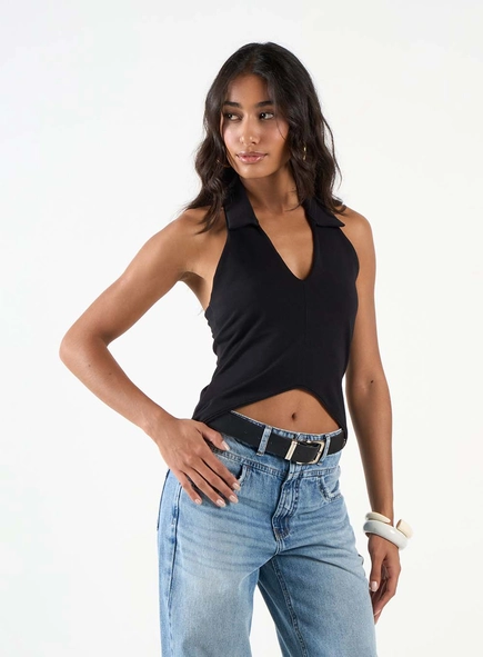 Blusa Halter Slim Gola Polo