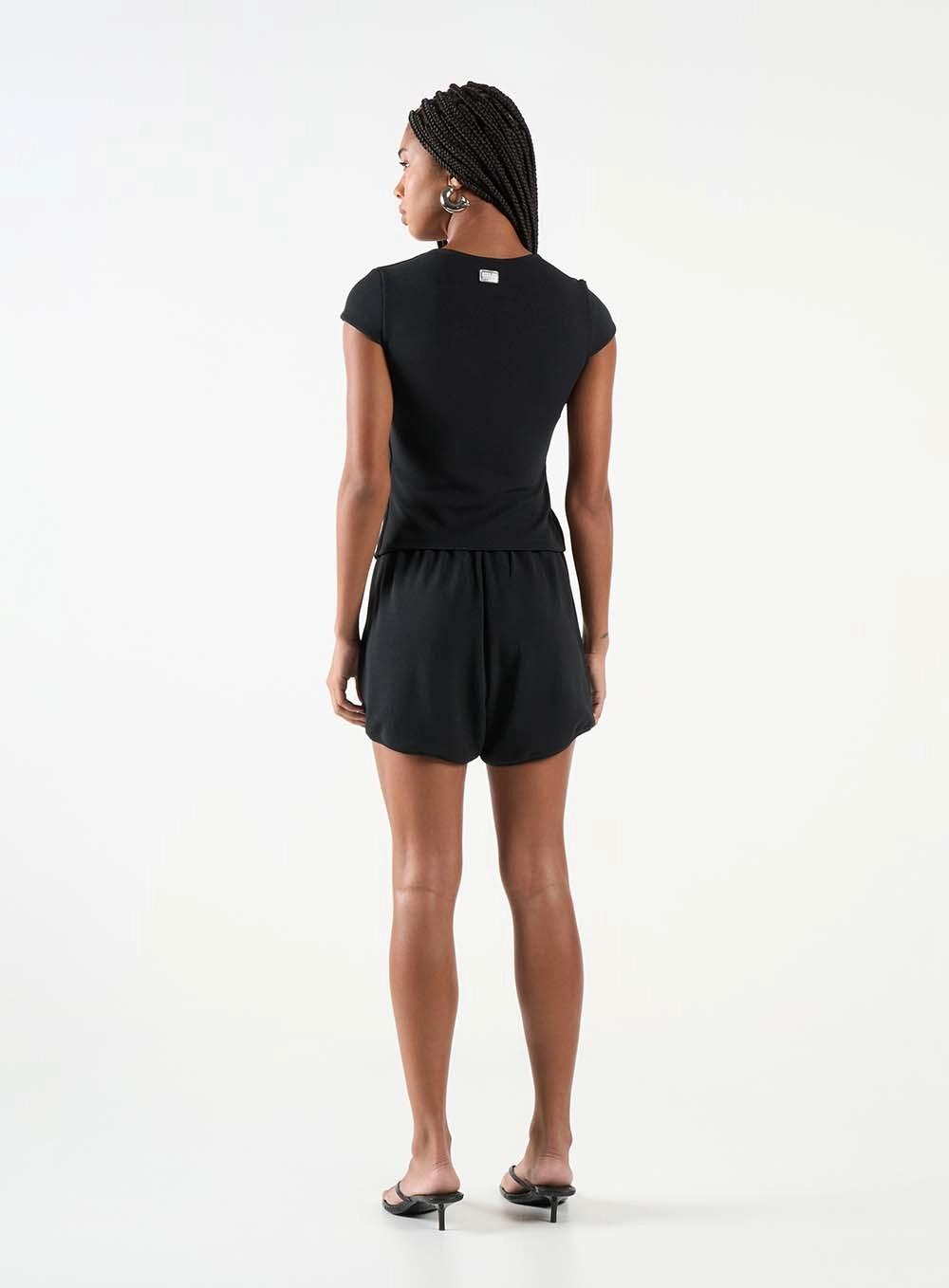 Blusa Slim Com Malha Texturizada Preto 4