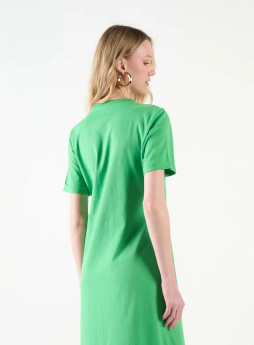 Vestido Midi Comfort Estilo T-shirt Verde 3
