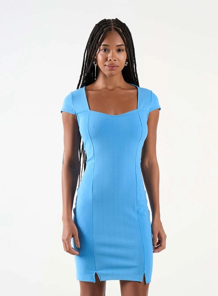 Vestido Curto Slim Canelado