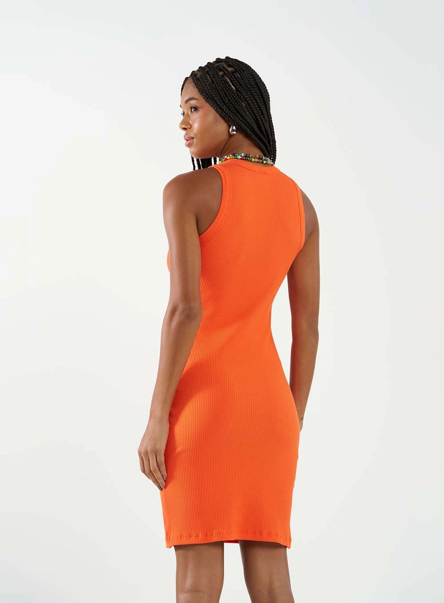 Vestido Canelado Laranja 3