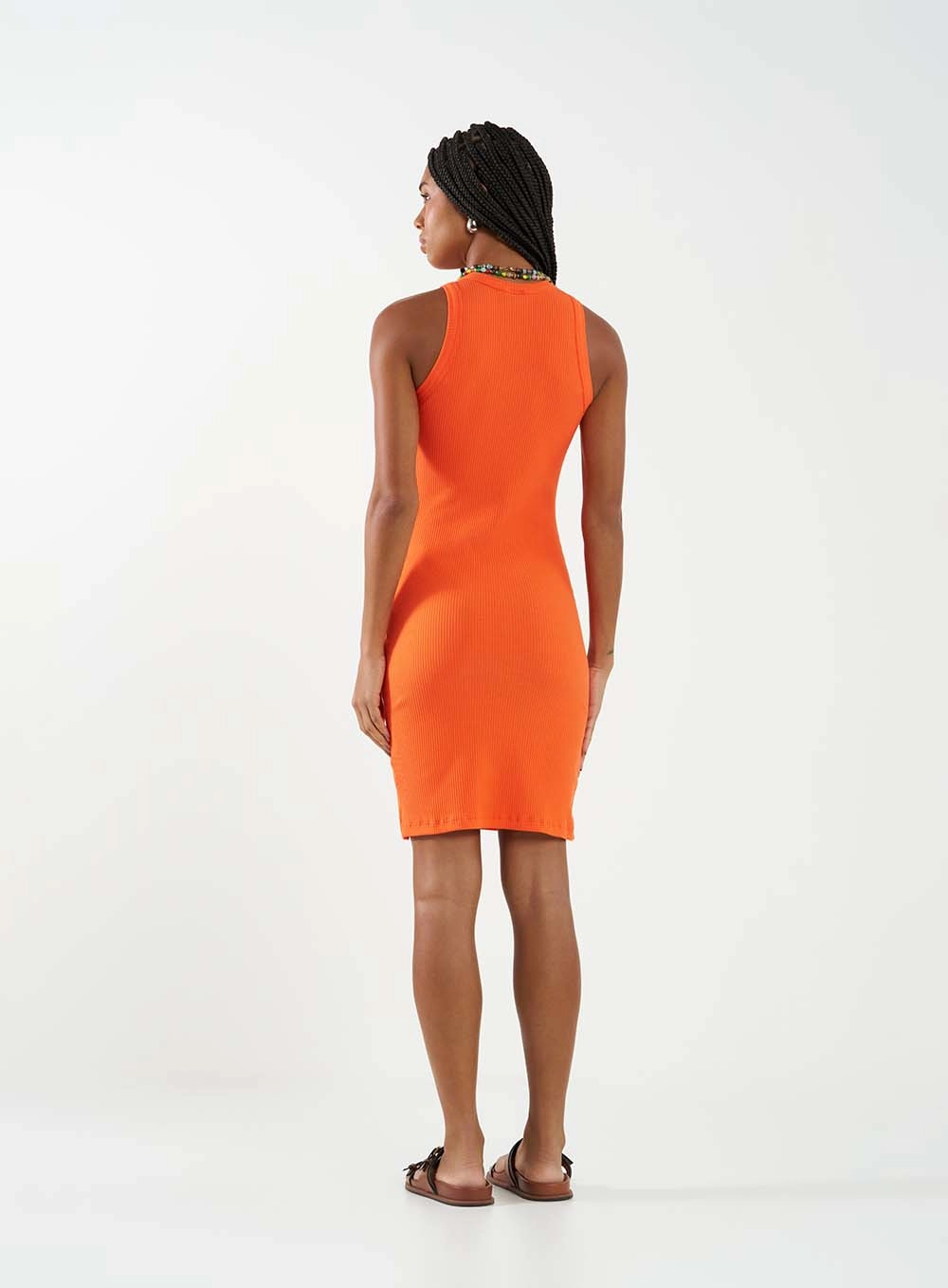 Vestido Canelado Laranja 4