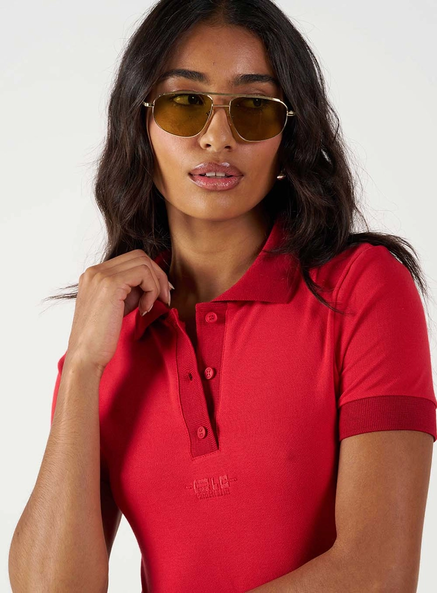 Vestido Polo Slim Curto Vermelho 5