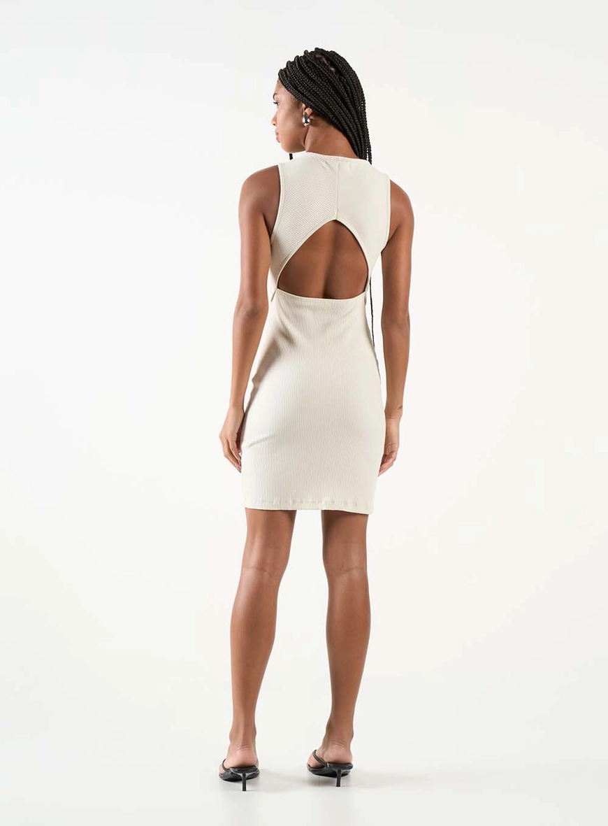 Vestido Curto Canelado Cava Americana Bege Italian 4