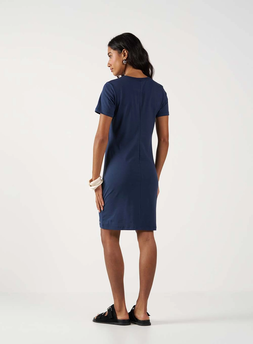 Vestido Comfort Curto Com Estampa Azul 4