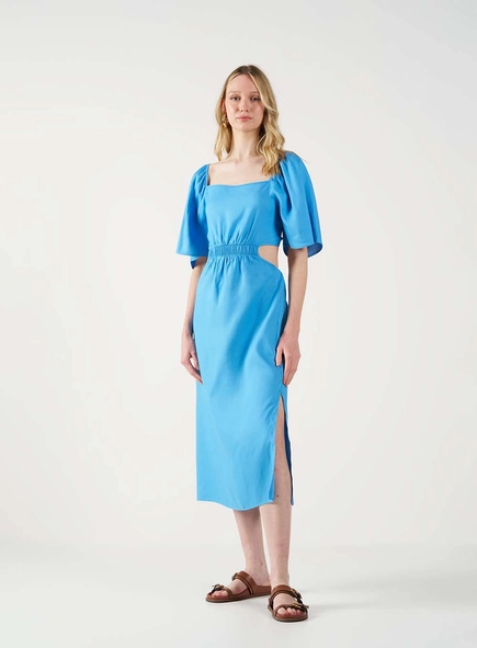 Vestido Midi Com Amarração Costas