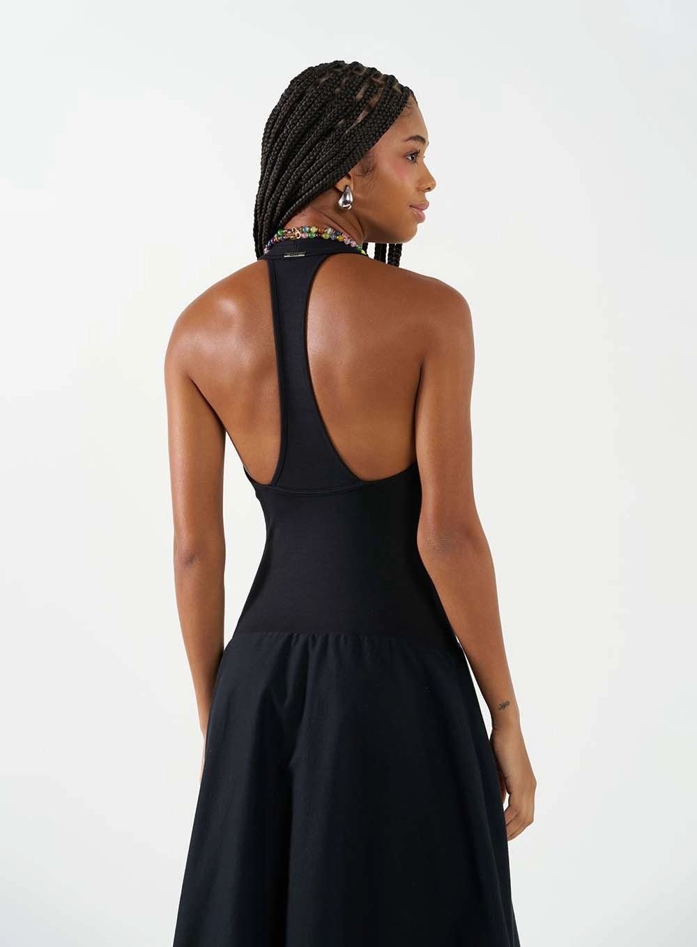 Vestido Midi Halter Balonê Preto 4