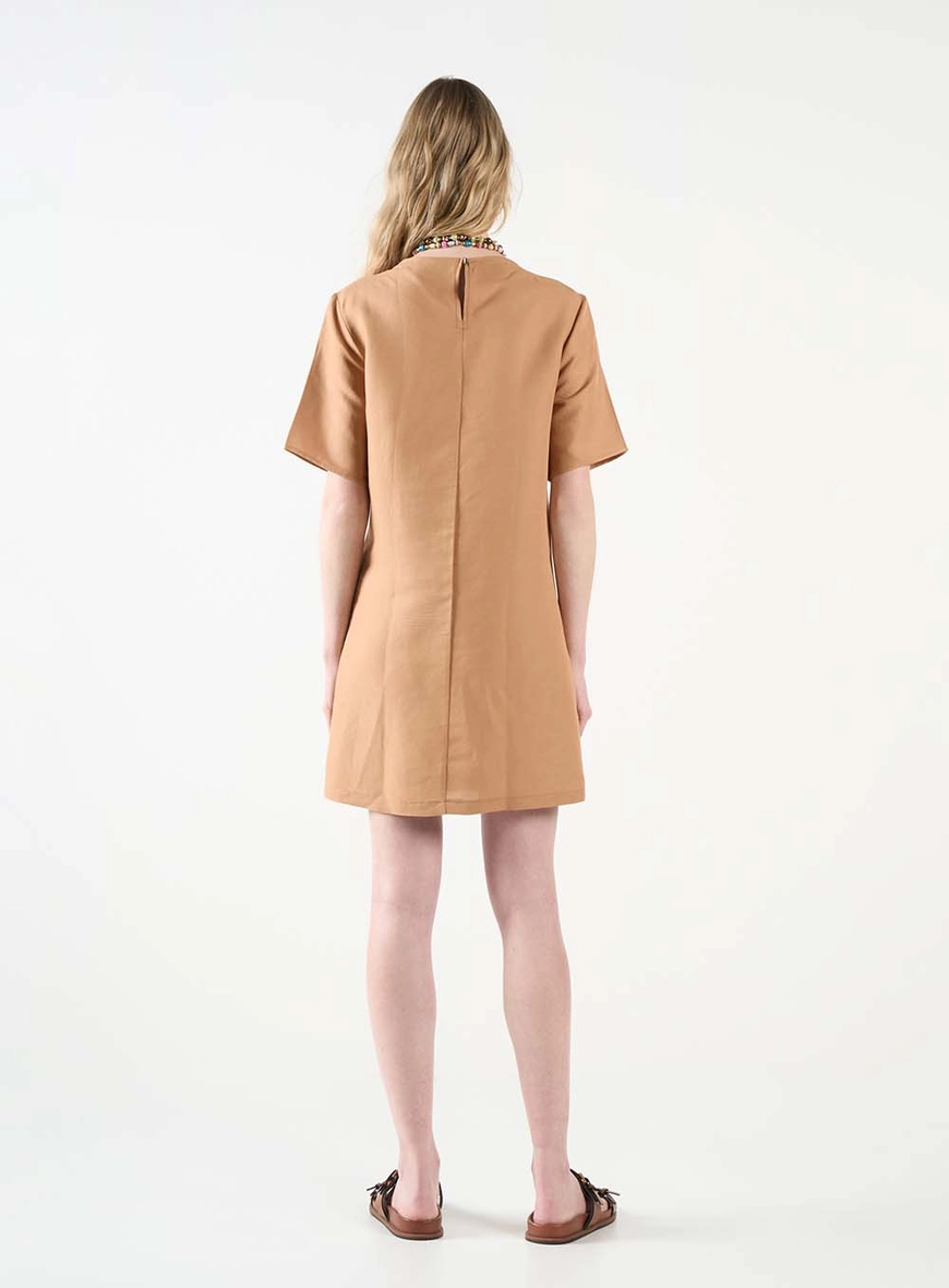 Vestido T-dress Linho Boy Marrom Delle 4