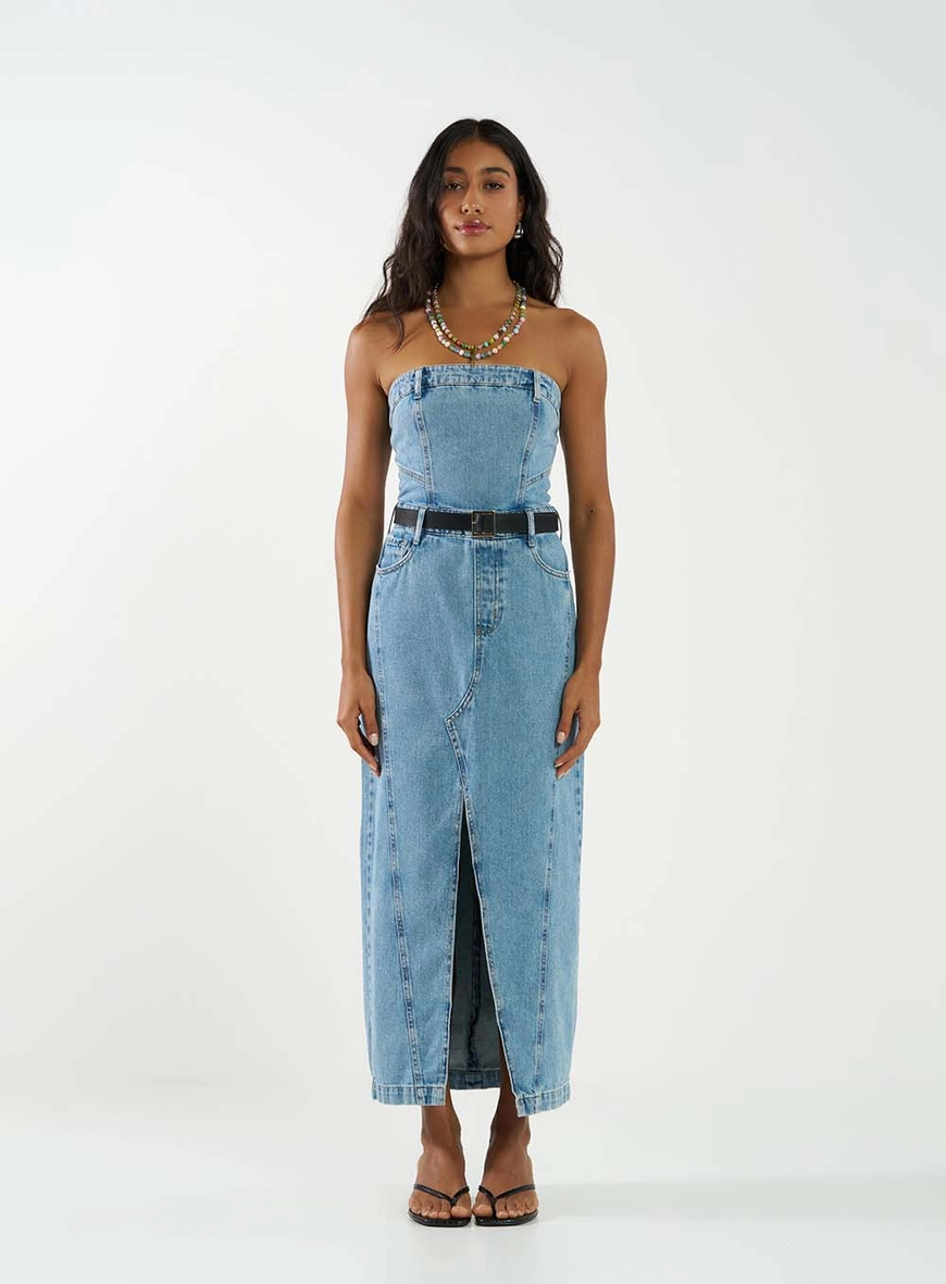 Vestido Jeans Com Cinto Índigo 1