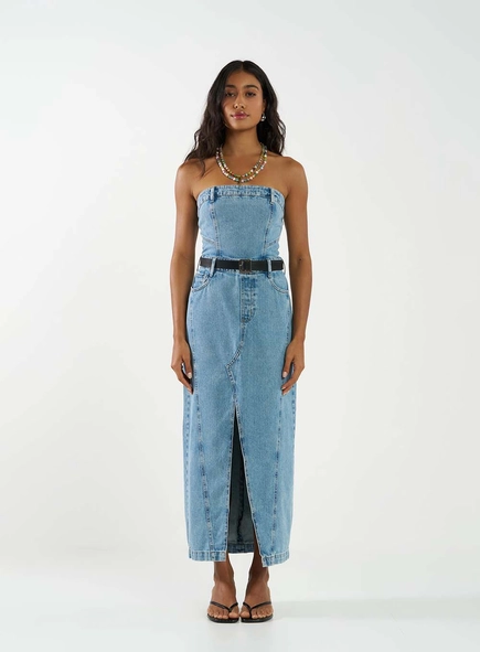 Vestido Jeans Com Cinto