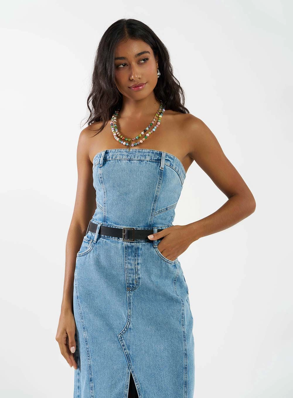 Vestido Jeans Com Cinto Índigo 2