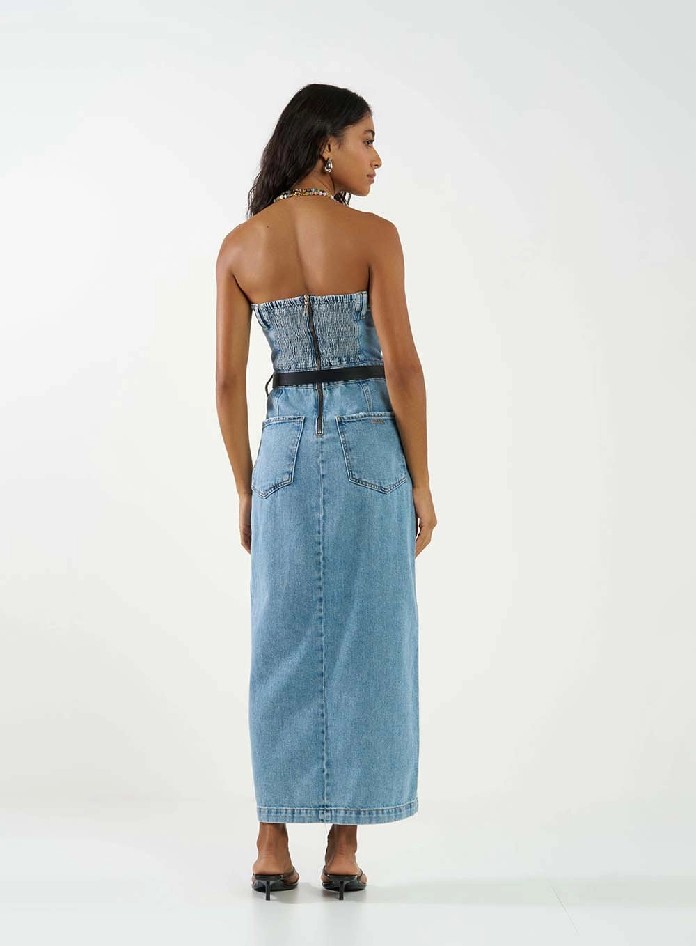 Vestido Jeans Com Cinto Índigo 4