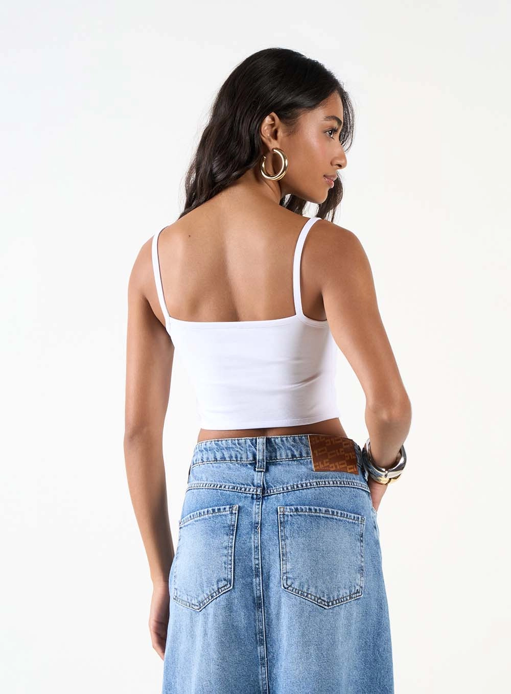 Top Slim Com Alças Finas Branco 3