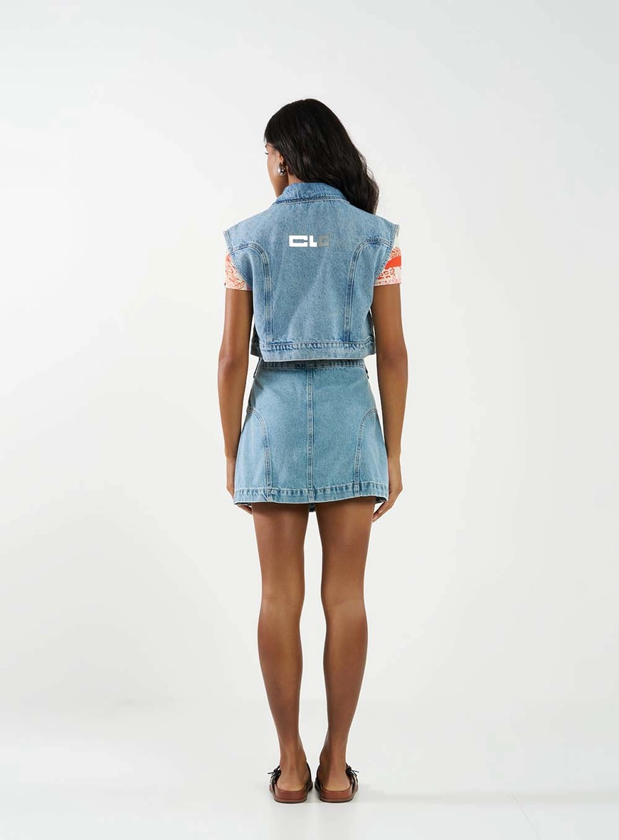 Colete Jeans Reto Índigo 4