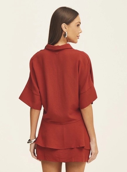Camisa Feminina Solta Em Linho