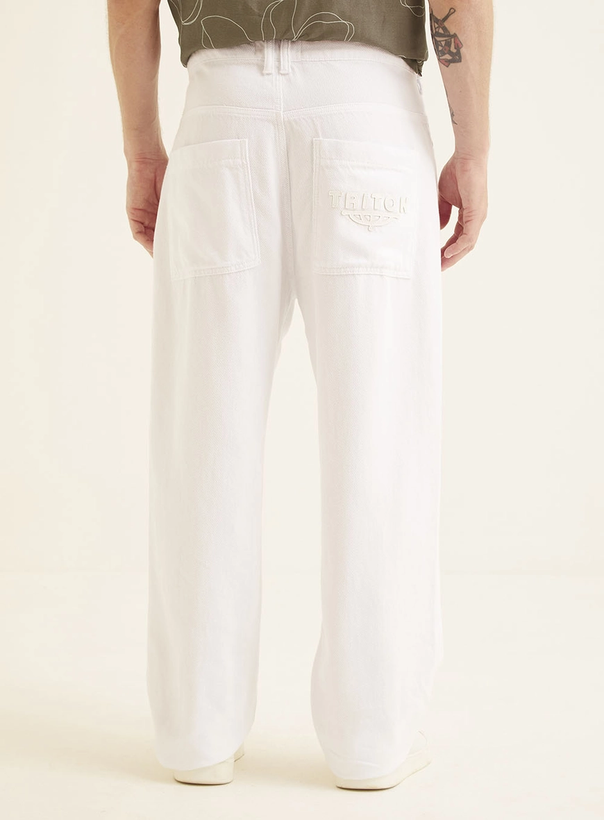 Calça Masculina Loose Fit Branco 4