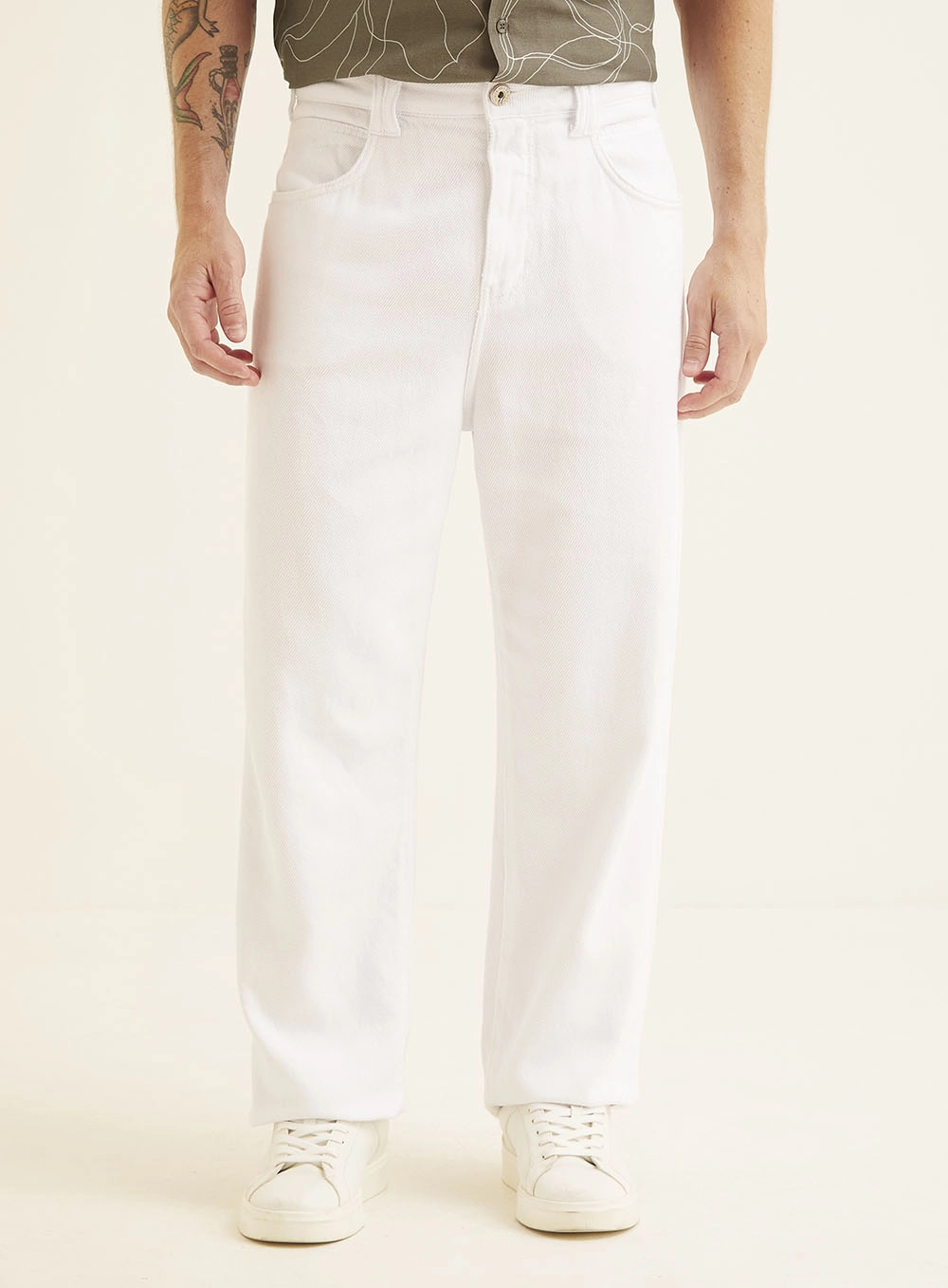 Calça Masculina Loose Fit Branco 2