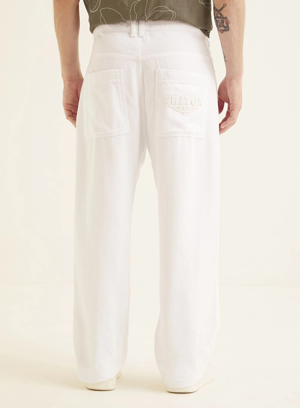 Calça Masculina Loose Fit Branco 4